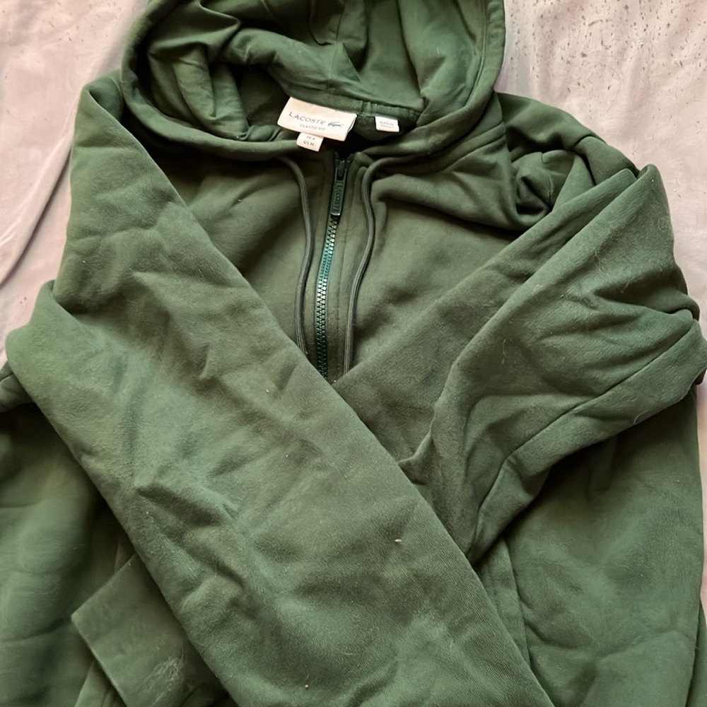 Dark green Lacoste zip up hoodie - Picture 5 of 7